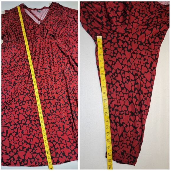 Torrid Midi Challis Skater Dress Red Heart Patterned Dress Women's Plus Size 5X - Picture 13 of 15